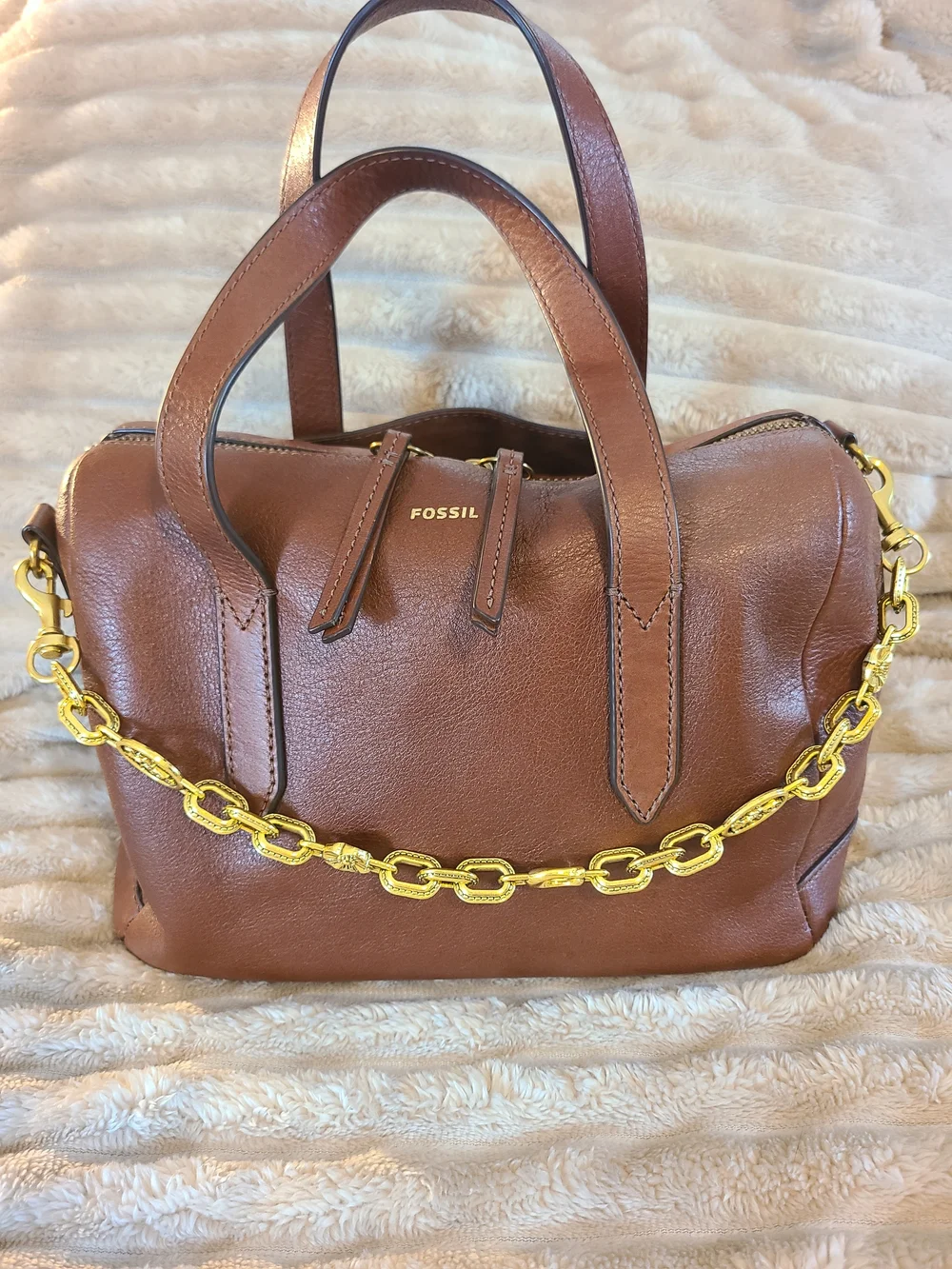 Authentic Fossil Sydney Satchel Bag Genuine Leather